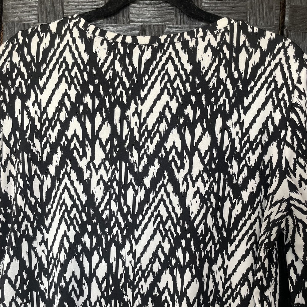 New Directions Black White bohemian peasant Embroidered bell sleeve Women Large - Picture 9 of 10